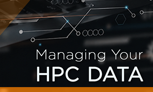 Managing Your HPC Data text with technology background imagery