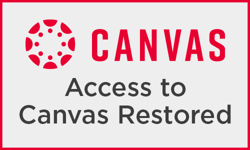 Canvas logo; Access to Canvas Restored