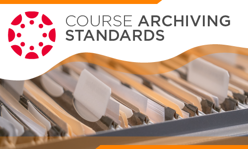 Canvas Logo; Course Archiving Standards; File cabinet drawer filled with folders