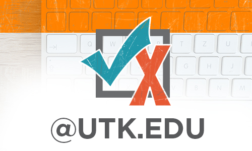 Check box with a X and a check mark, @utk.edu.