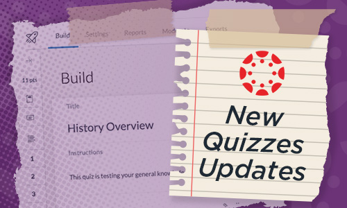Canvas logo with text New Quizzes Updates